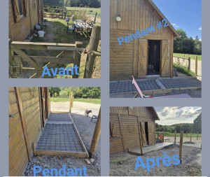 Photo de galerie - Création d'une entrée/terrasse d'un petit chalet 