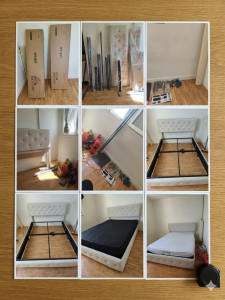 Photo de galerie - Montage un lit coffre avec système de levage pour accéder au rangement 100 % validé.
