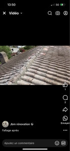 Photo de galerie - Réalisation d’un faîtage en béton avec anciennes tuiles