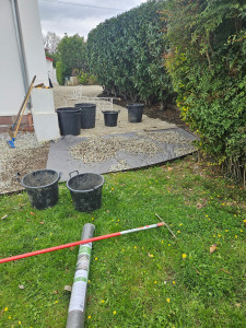 Photo de galerie - Pose de geotextile 