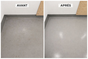 Photo de galerie - Décapage sol béton peint 