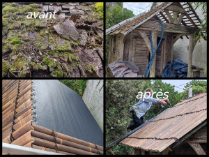 Photo de galerie - Réfection d'une toiture de cabane de jardin 