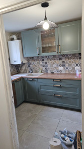 Photo de galerie - Dépose et pose cuisine, carrelage, faïence, plomberie
