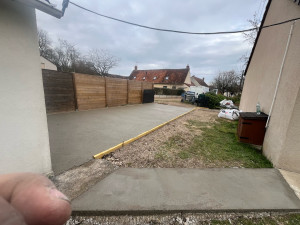 Photo de galerie - Dalle voiture et rallongement dalle lisse 