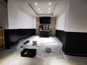 Photo de galerie - Création de corniche, mur de parement, peinture 