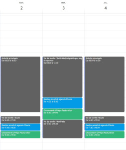 Photo de galerie - Organisation du mercredi : une présence assurée par message pour vos urgences et des sessions de travail dédiées l'après-midi.