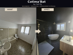 Photo de galerie - Transformation complète d'une salle de bain.