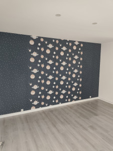 Photo de galerie - Tapisserie, parquet flottant 