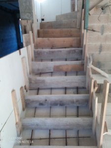 Photo de galerie - Création d'un escalier en béton armé 14 marches 