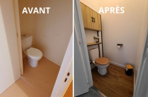 Photo de galerie - Le client client souhaitait rénover ses toilettes avec un petit budget , tout en ayant quelque chose de propre et moderne.

Nous avons repensé cet espace avec des matériaux adaptés, des finitions soignées et un aménagement simple