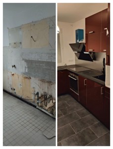 Photo de galerie - Rénovation murs , sol et plomberie et pose d'une nouvelle cuisine