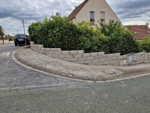 Photo de galerie - Création d’un muret de délimitation