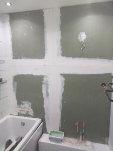 Photo de galerie - Pose de placo ydro dans sdb