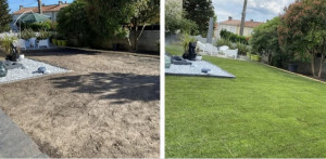 Photo de galerie - Création d'un gazon avant après