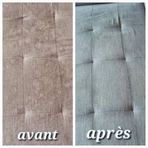 Photo de galerie - Modèle d'un canapé que j'ai nettoyer . une photos avant et après le nettoyage. 
