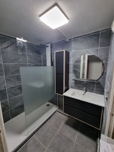 Photo de galerie - Refaire une salle de bain carrelage et sanitaire 