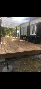 Photo de galerie - Réalisation d’une terrasse bois sur la localité de Saint-Aubin-de-Médoc 