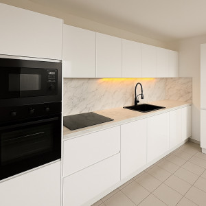 Photo de galerie - Cuisine complète avec îlot central fini