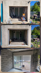 Photo de galerie - Remplacement du porte de garage par une baie vitrée  