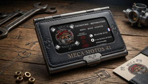 Photo de galerie - Création d’une identité visuelle complète pour un atelier de mécanique moto situé dans le département du Loir-et-Cher (41), comprenant