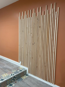 Photo de galerie - Décoration en tasseaux. Posé un a un à la demande de la cliente . 