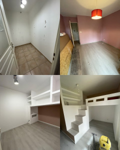 Photo de galerie - En partant d’un dressing de 4Mc et d’une chambre adulte de 12Mc voici deux chambres enfants de 8Mc