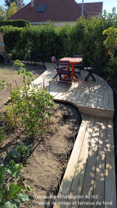 Photo de galerie - Terrasse châtaignier 40 m2 en trois parties