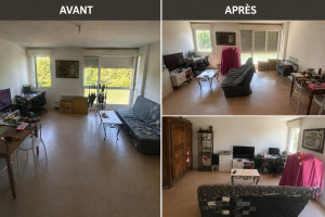 Photo de galerie - Avant/après salle de séjour 