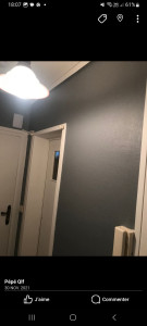 Photo de galerie - Pose de toille de verre + peinture 