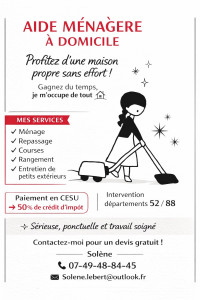 Photo de galerie - Aide ménagère à domicile