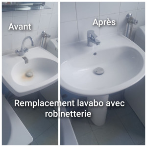 Photo de galerie - Remplacement d'un lavabo 