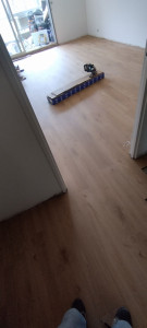 Photo de galerie - Pose sol  lame PVC imitation parquet 
