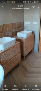 Photo de galerie - Pose de deux meuble vasque avec robinetterie encastré 