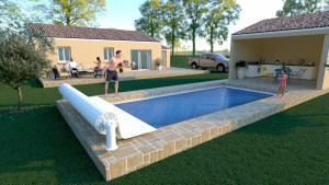 Photo de galerie - Réalisation d’un Pool House et d’une piscine (rendue 3D du projet)