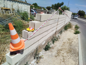 Photo de galerie - Réalisation mur de clôture en agloo 