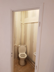 Photo de galerie - Bande de placo , pose de parquet