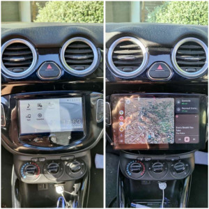 Photo de galerie - Remplacement autoradio d'origine par Android/Carplay sur Opel Adam.