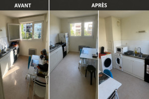 Photo de galerie - Avant/après cuisine 
