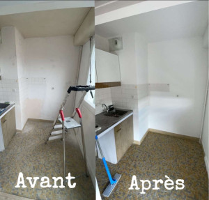 Photo de galerie - (avant/après) Rénovation peinture cuisine 