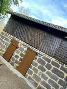 Photo de galerie - Rénovation Lazure et mise en peinture des deux portes en marron