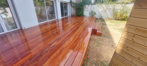 Photo de galerie - Réalisation d'une terrasse en Cumaru.