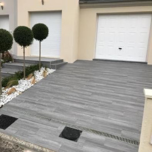 Photo de galerie - Pose de parquet à l’extérieur 