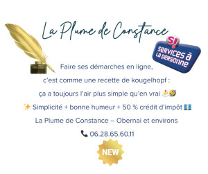 Photo de galerie - La Plume de Constance ? la recette aide administrative et numérique à domicile secteur Obernai 