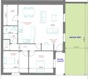 Photo de galerie - Distribution habitation moins de 75m²