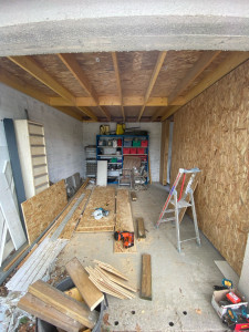 Photo de galerie - Creation de plancher bois et cloison en bois + sous face en PVC