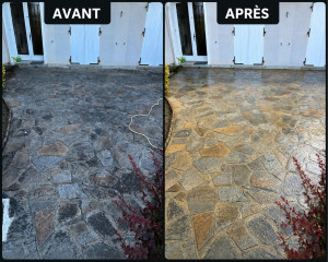 Photo de galerie - Nettoyage de terrasse chez un client très satisfait 