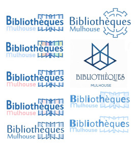Photo de galerie - Idées de logos proposaient pour la bibliothèque de Mulhouse 