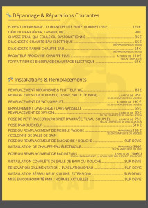 Photo de galerie - Grille tarifaire