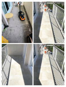 Photo de galerie - Pose carrelage et nettoyage balcon 