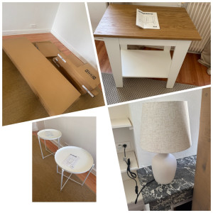 Photo de galerie - Montage tables d’appoints , lampe, guéridons IKEA 